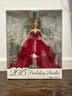 Barbie Red Holiday Ball Gown Doll with Silver Accents